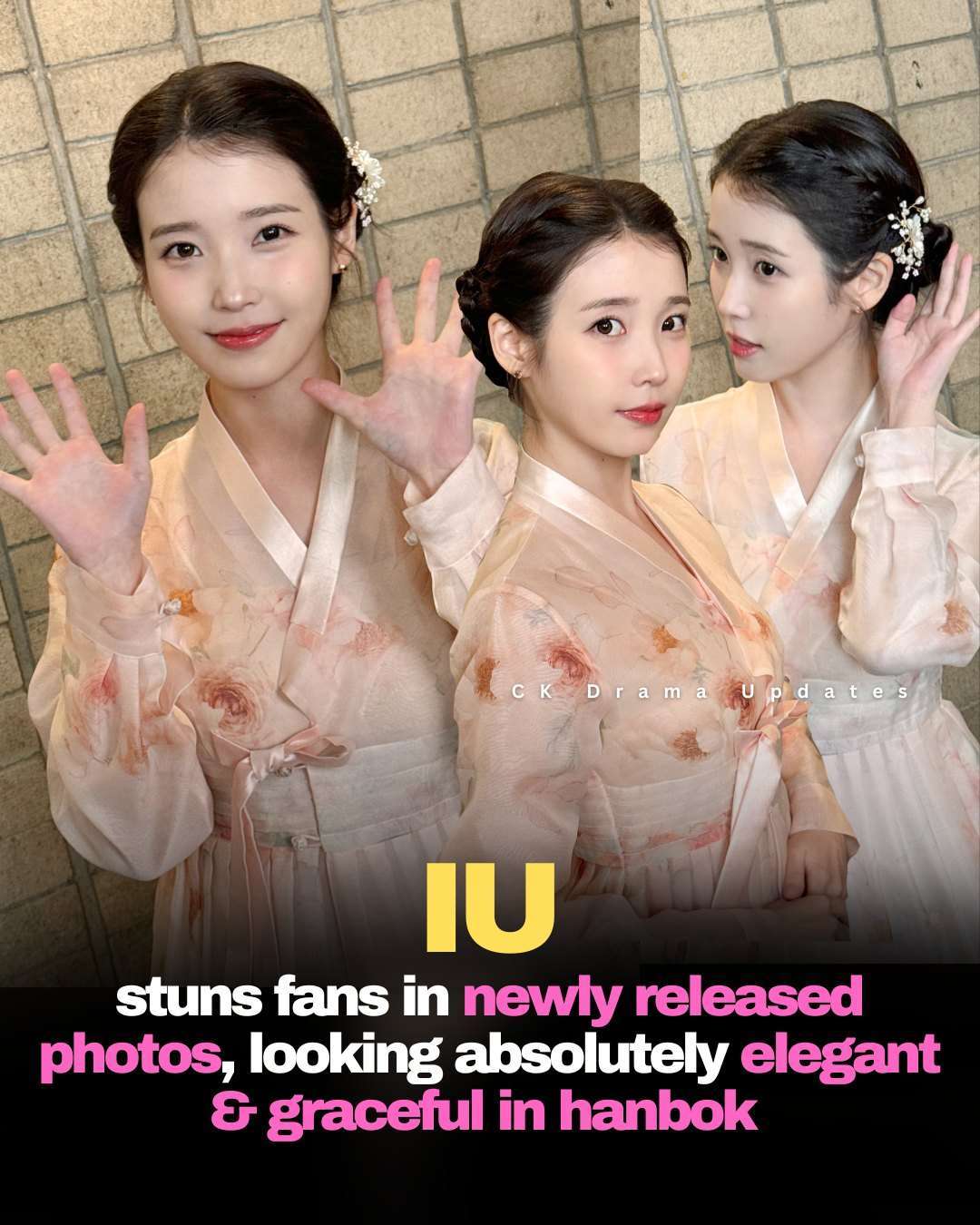 IU draws attention once again with her stunning hanbok visuals in newly released pictures. Her soft elegance and refined aura perfectly complement the traditional look, highlighting her timeless beauty in every frame. In the upcoming episode of perfectcrown , viewers will get to see her fully embrace this graceful hanbok styling on screen, adding even more anticipation for what’s to come Ck Drama updates