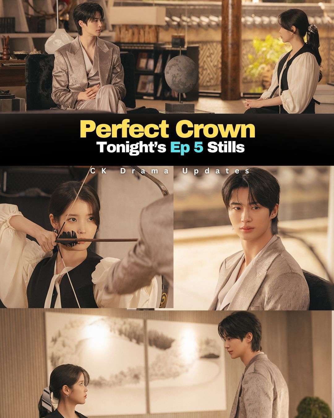 MBC has released more stills from the upcoming episode of perfectcrown , offering a tense glimpse into the growing conflict between Seong Hui Ju and Grand Prince Yi an . 
In the newly revealed images, the situation appears increasingly intense as Seong Hui Ju is seen raising a bow, seemingly trying to urgently stop Grand from acting on impulse. In contrast, Grand faces her with a steady, unshaken gaze, heightening curiosity about the shifting dynamic between the two. 
The 5 episode of Perfect Crown airs on tonight at 9:50 p.m. KST. Ck Drama updates