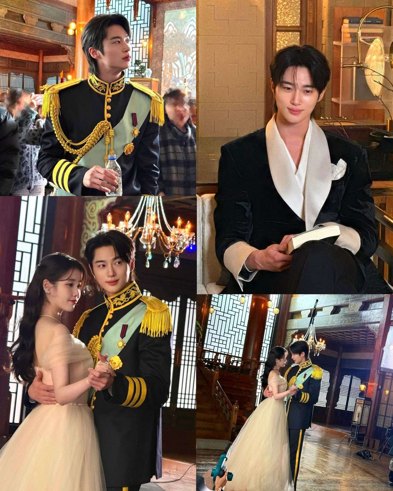 PERFECT ROYAL VISUAL perfectcrown lead star Byeon Woo seok delighted fans with a sneak peek behind the scenes of his highly anticipated reunion drama with IU  
The story follows a marriage of convenience set in an alternate version of South Korea 🇰🇷 ruled by a constitutional monarchy  in the modern era. KDrama