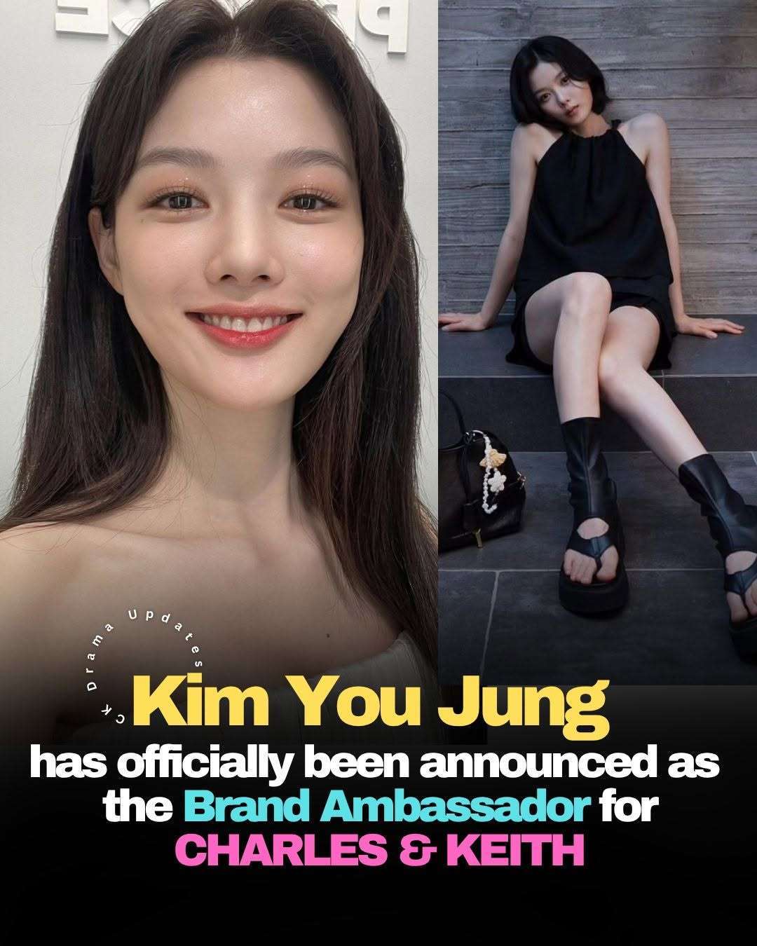 KimYooJung has officially been announced as the newest Brand Ambassador for CHARLES & KEITH. 
Recognized for her elegance, versatility, and strong presence in both fashion and entertainment, the actress is set to begin a new partnership with the global fashion brand.🩷 
Congratulations to Kim You Jung on this exciting collaboration. Ck Drama updates