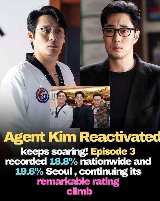 agentkimreactivated continues to build impressive momentum on SBS, showing strong growth with each new episode. After opening with a nationwide rating of 9.5%, the drama saw a significant rise to 15.7% in Episode 2 and climbed further to 18.8% in Episode 3, with seoul viewership reaching 19.6%. The steady increase highlights growing audience interest and strong word of mouth support. Ck Drama updates