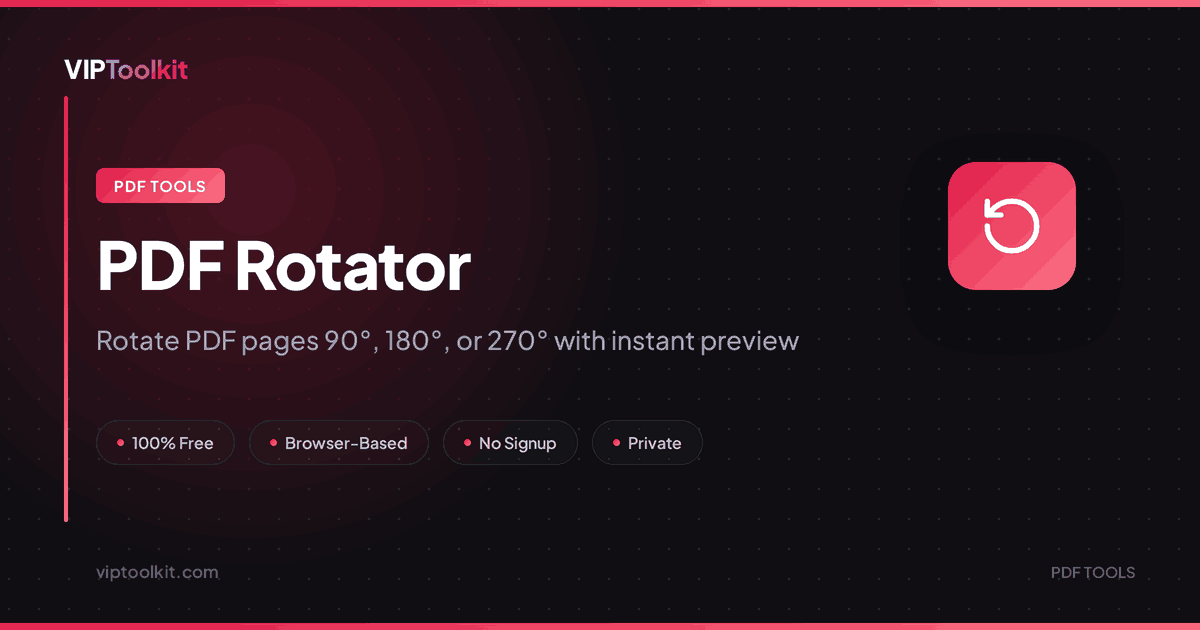 PDF Rotator – Rotate & Fix PDF Page Orientation Online Free | VIPToolkit